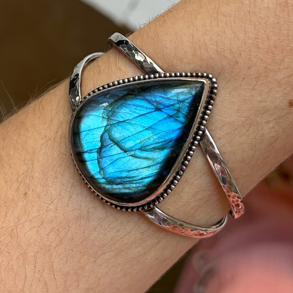 Sapwood designs labradorite sterling silver cuff bracelet